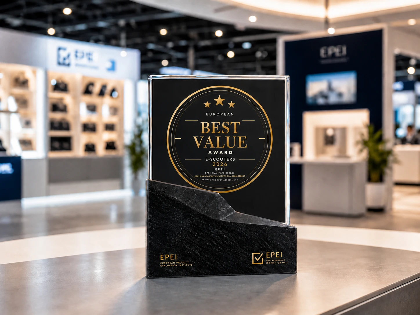 European Best Value Award 2026 on display at an exhibition